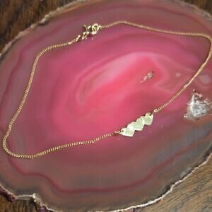 Dainty 14k Gold Anklet Valentine Heart Charm